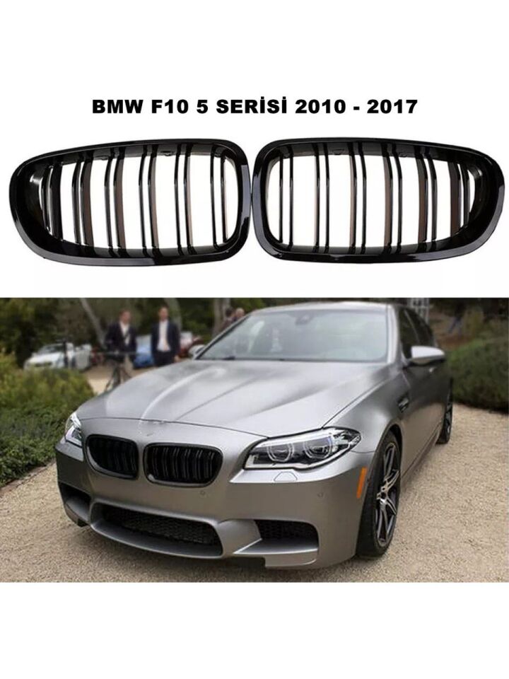 Bm w 5 Serisi F10 M4 Ön Panjur Böbrek Izgara Çift Çizgi Piano Black 2009-2017 Arası