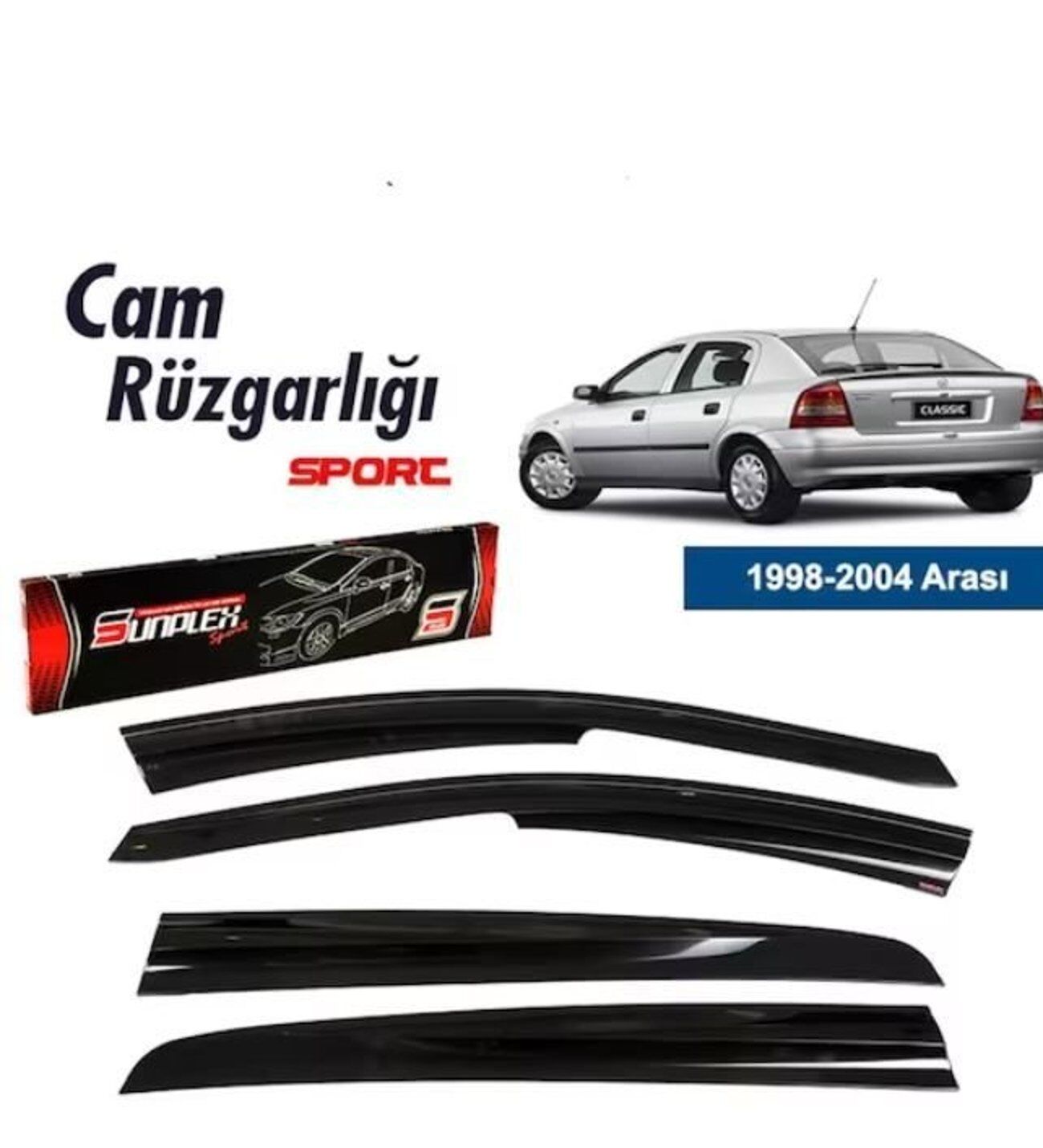 Opel Astra G (Sedan-Hb uyumlu) Mugen Cam Rüzgarlığı 1998-2003 arası 4'lü Sunplex