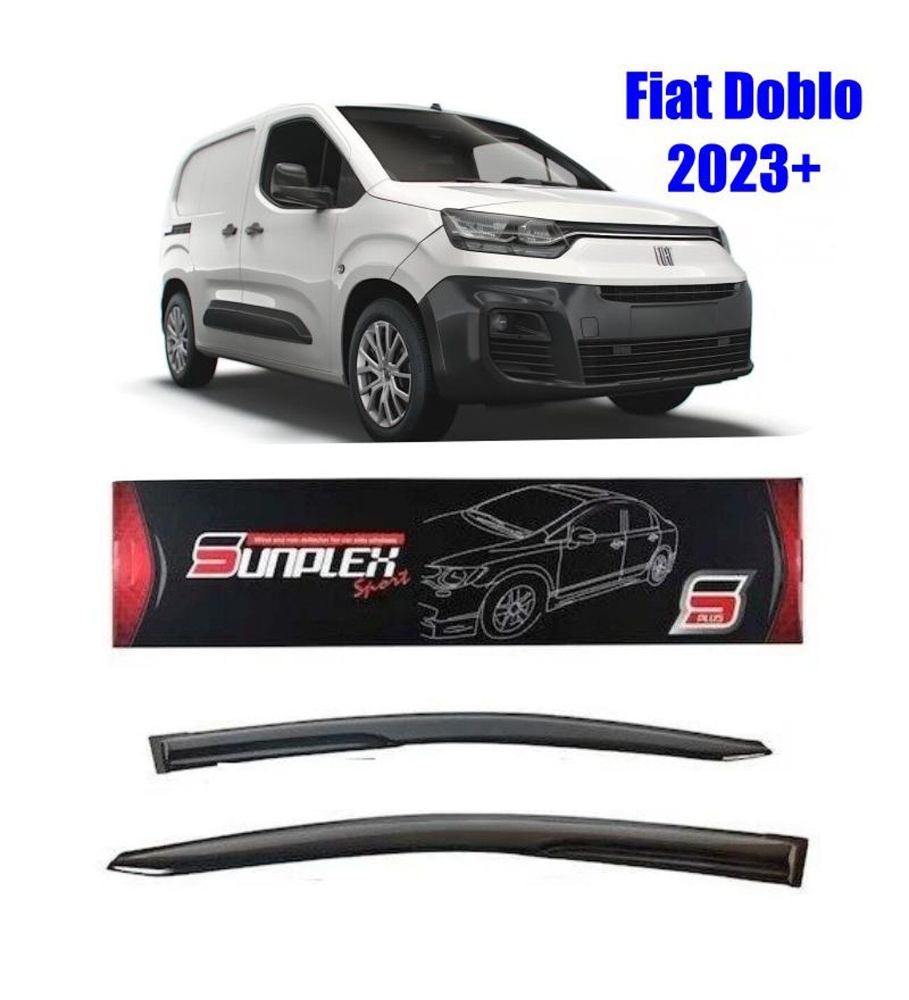 Fiat Doblo 4 Mugen Cam Rüzgarlığı 2023 sonrası 2'li Sunplex