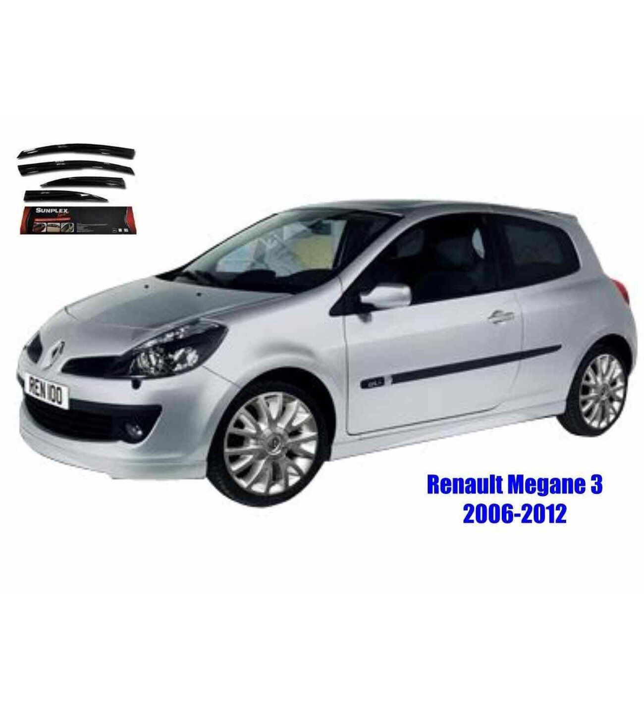 Renault Clio 3 hb Mugen Cam Rüzgarlığı 2006-2012 arası 4'lü Sunplex