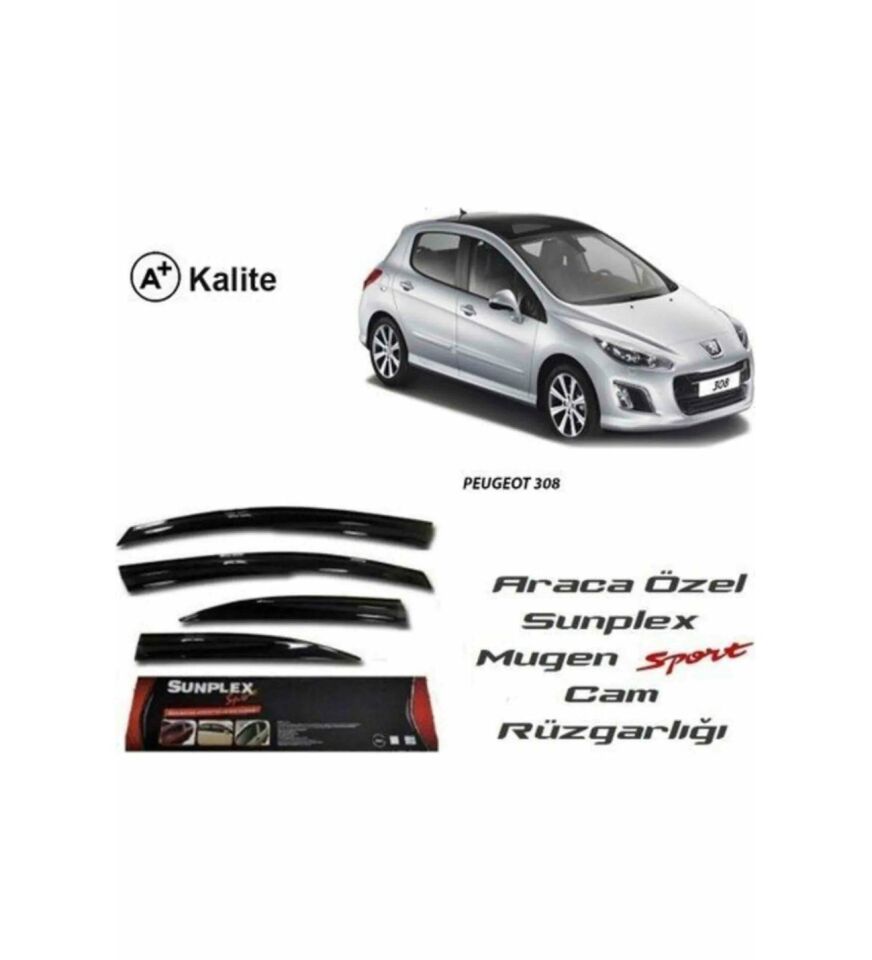 Peugeot 308 Mugen Cam Rüzgarlığı 2000-2014 arası 4'lü Sunplex