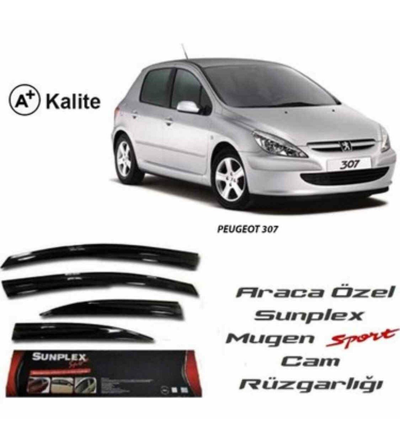Peugeot 307 Mugen Cam Rüzgarlığı 2000-2014 arası 4'lü Sunplex