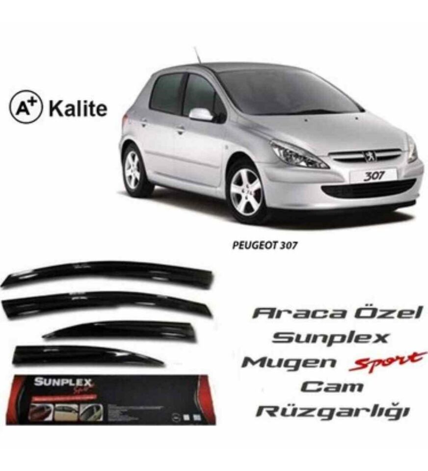Peugeot 307 Mugen Cam Rüzgarlığı 2000-2014 arası 4'lü Sunplex
