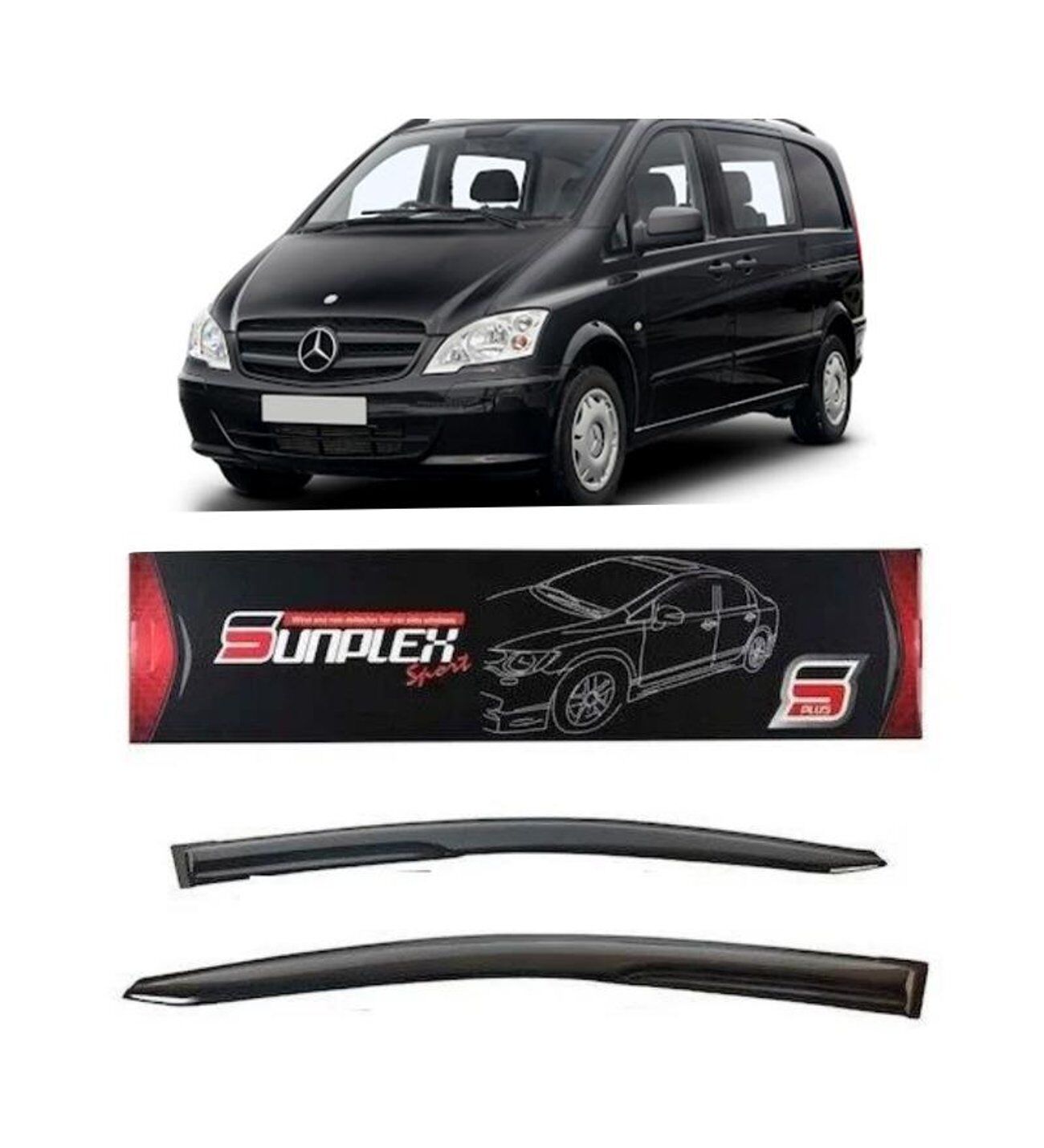 Mercedes Vito Mugen Cam Rüzgarlığı 1998-2007 arası 2'li Sunplex