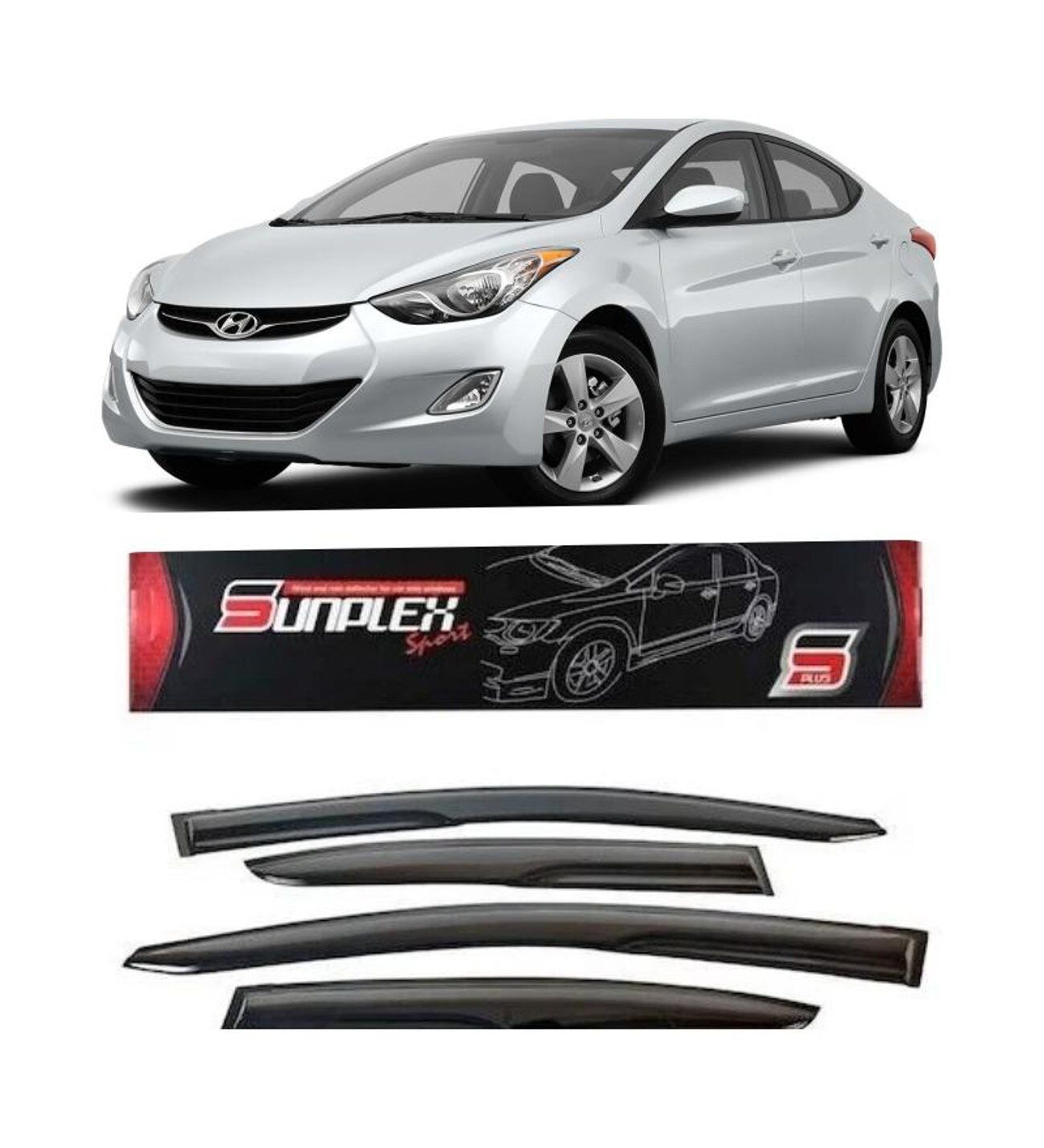 Hyundai Elantra Mugen Cam Rüzgarlığı 2011-2017 arası 4'lü Sunplex