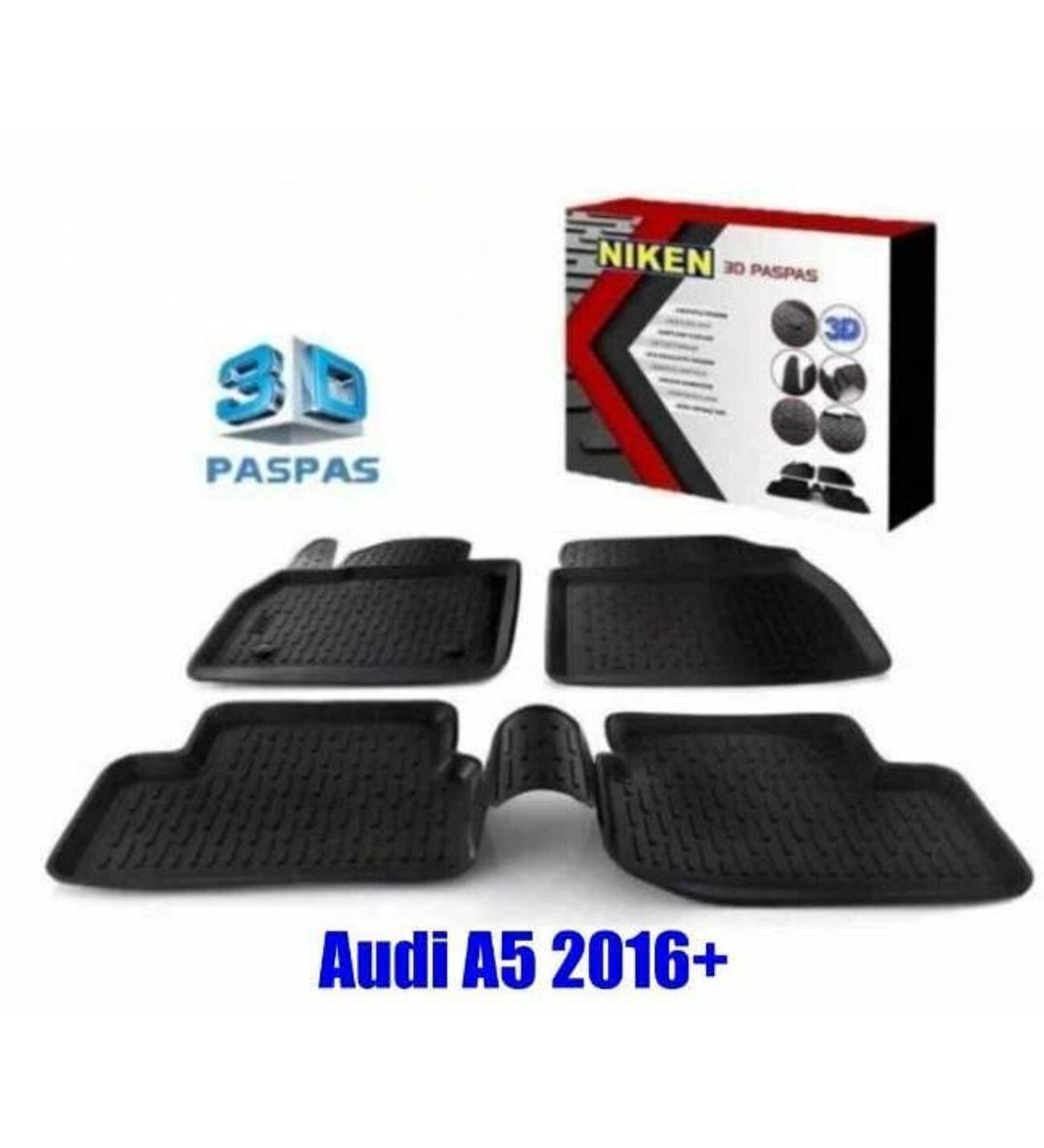 Audi A5 Havuzlu 3D Paspas Niken Siyah 2016 Sonrası