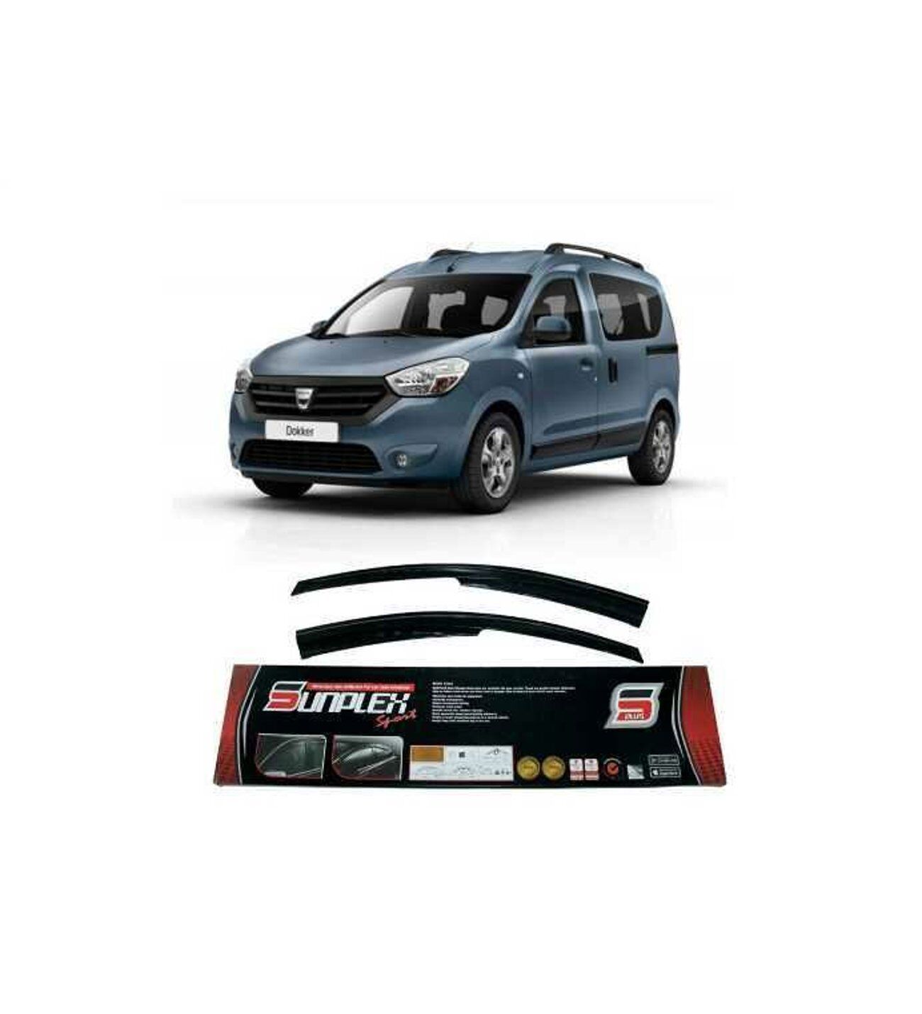 Dacia Dokker Mugen Cam Rüzgarlığı 2013 sonrası 2'li Sunplex