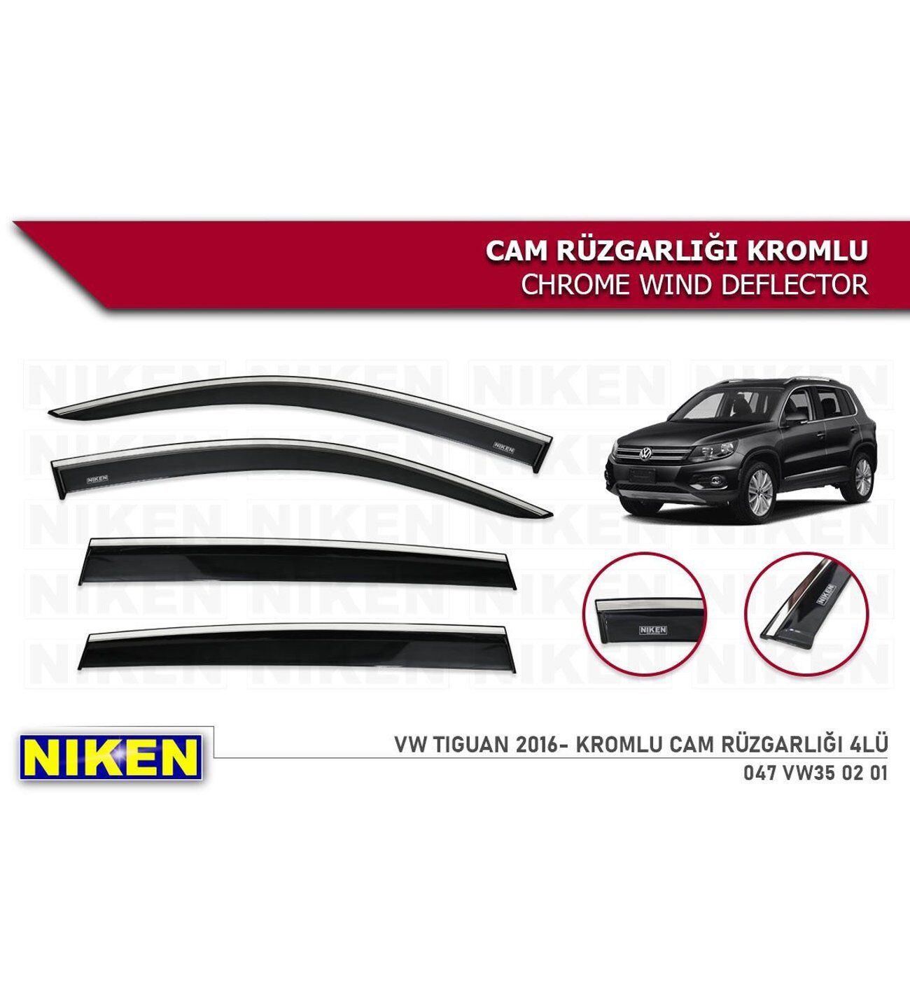 Vw Tiguan Kromlu Cam Rüzgarlığı Niken 2016+