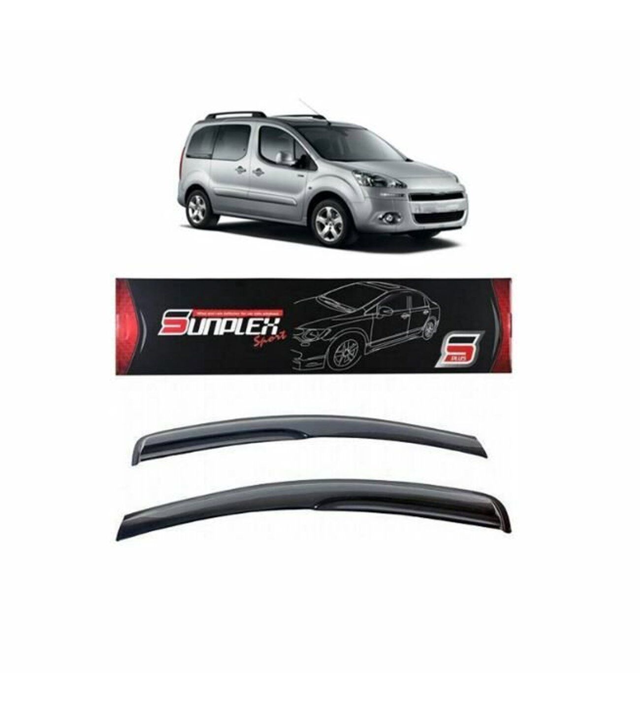 Citroen Berlingo Mugen Cam Rüzgarlığı 2008 sonrası 2'li Sunplex