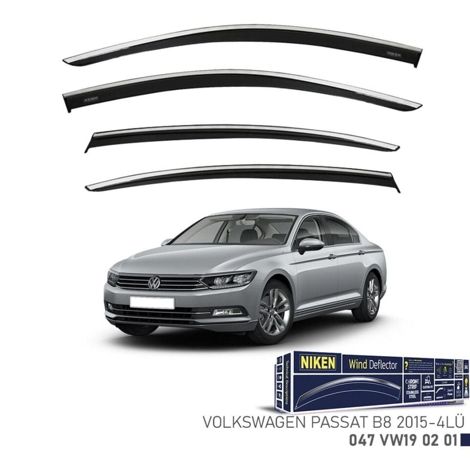 Niken VW Passat B8 Cam Rüzgarlığı Kromlu 4'Lü 2015+ Sonrası