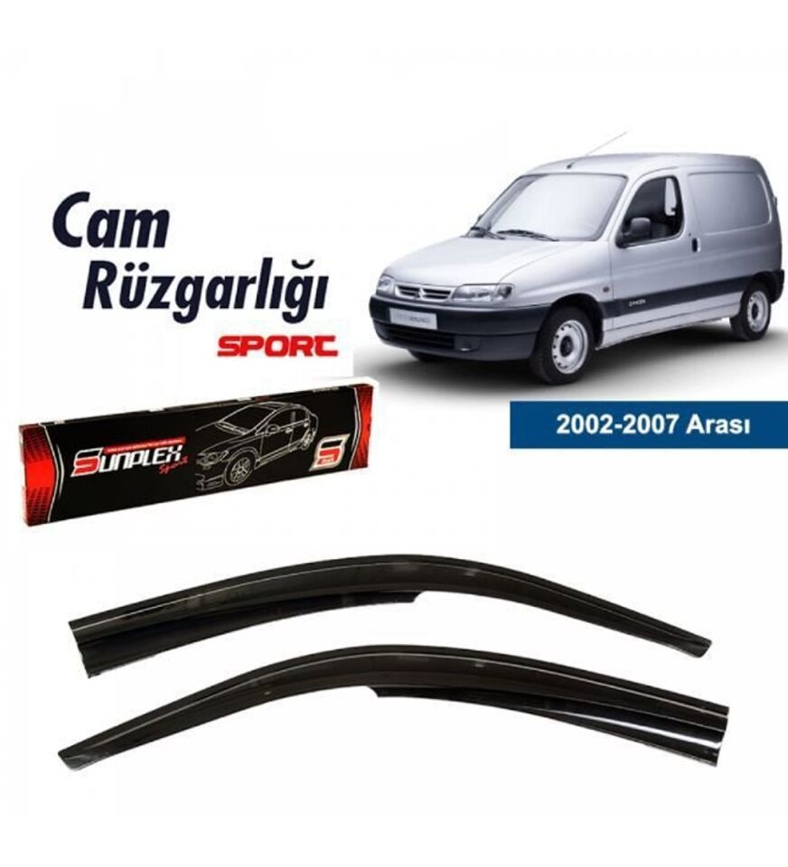 Peugeot Partner Mugen Cam Rüzgarlığı 2002-2007 arası 2'li Sunplex