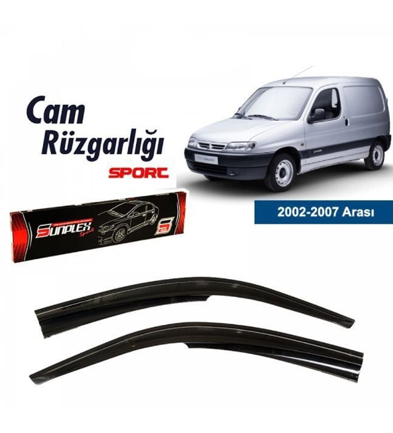 Citroen Berlingo Mugen Cam Rüzgarlığı 2002-2007 arası 2'li Sunplex