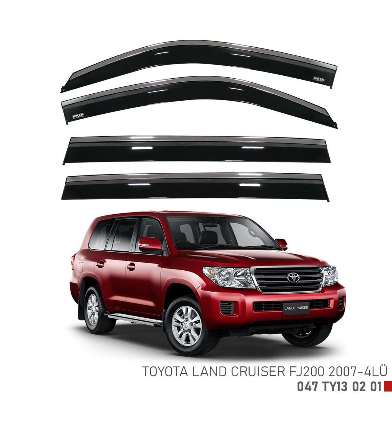 Toyota Land Cruiser Fj200 Kromlu Cam Rüzgarlığı Niken 2007+