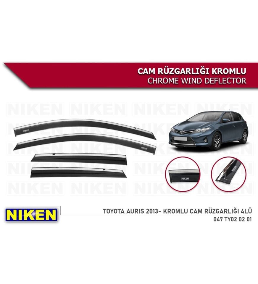 Toyota Auris Kromlu Cam Rüzgarlığı Niken 2013+