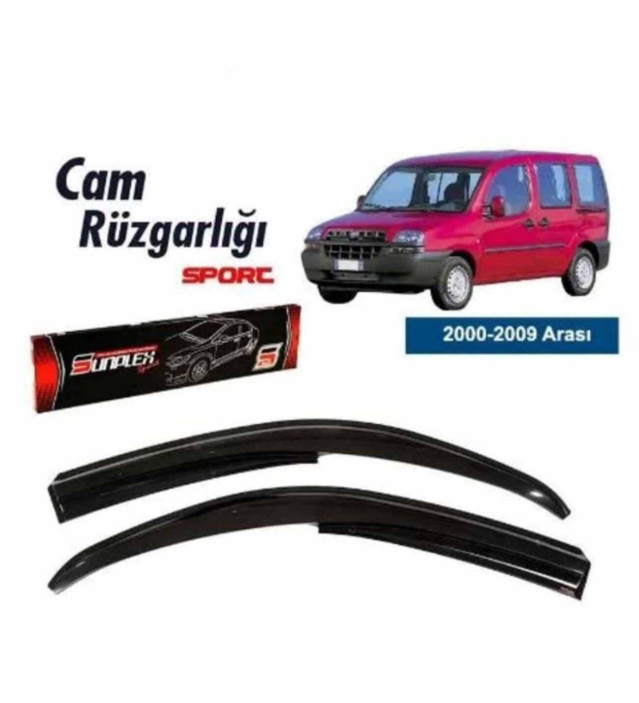 Fiat Doblo 1 Mugen Cam Rüzgarlığı 2000-2009 arası 2'li Sunplex