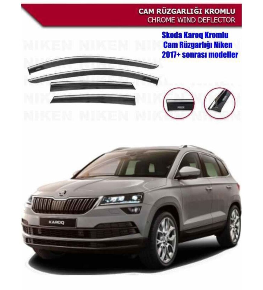 Skoda Karoq Kromlu Cam Rüzgarlığı Niken 2017+ sonrası modeller