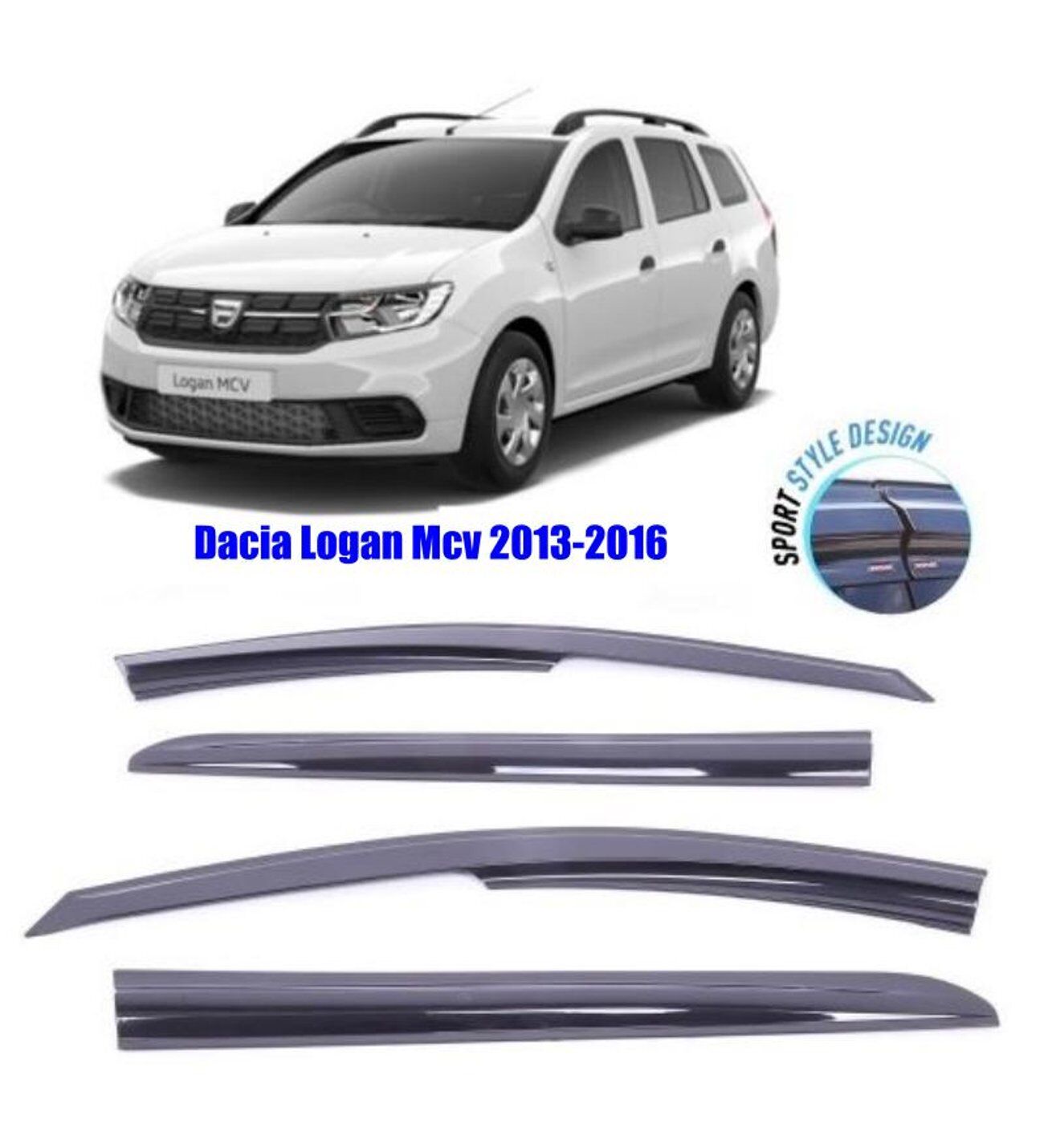 Dacia Logan Mcv Mugen Cam Rüzgarlığı 2013-2019 arası 4'lü Sunplex