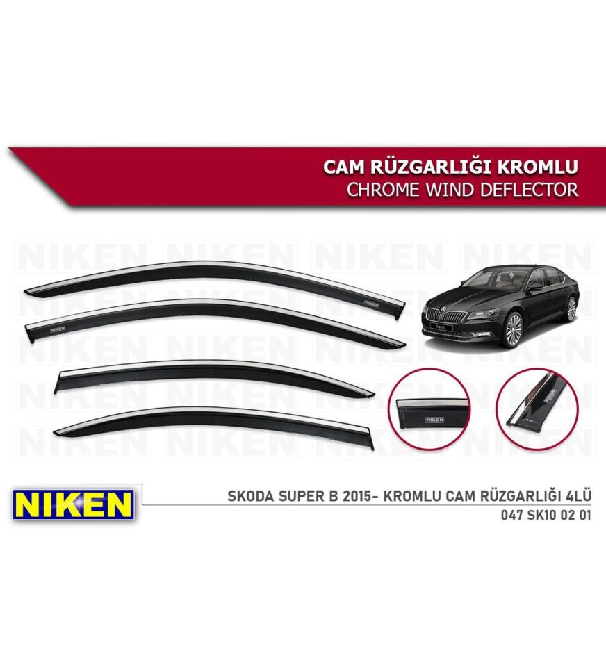 Skoda Super B Kromlu Cam Rüzgarlığı Niken 2015+