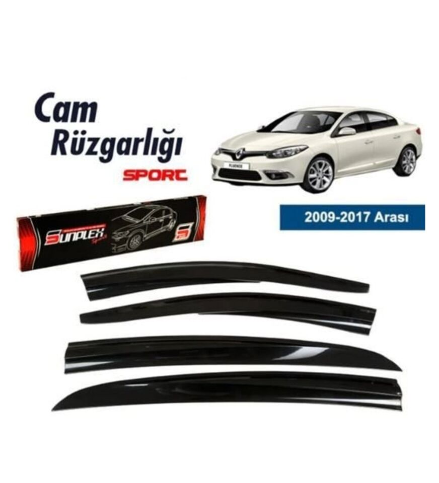 Renault Fluence Mugen Cam Rüzgarlığı 2009 sonrası 4'lü Sunplex