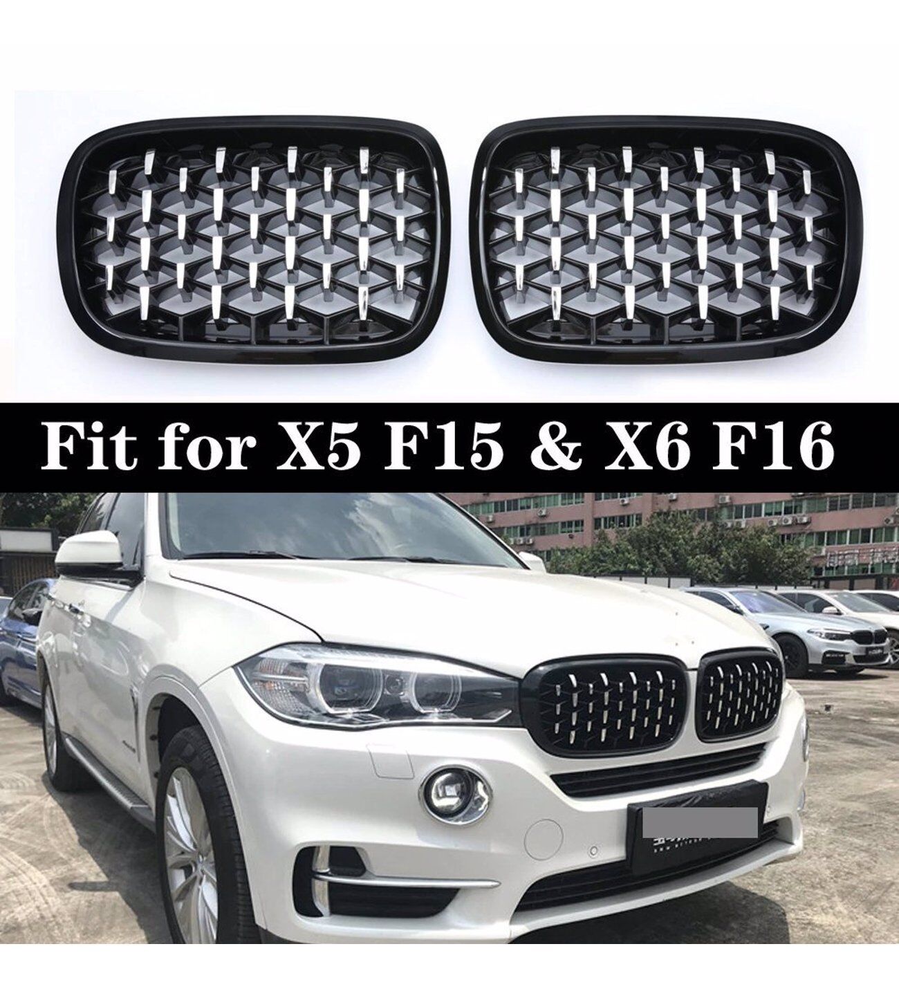 Bmw X5 F15 çift şeritli ön panjur ızgara 2014-2018 arası diamond