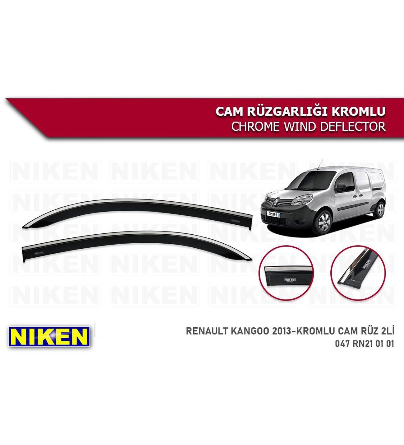 Renault Kango Kromlu Cam Rüzgarlığı 2 li Niken 2013+ sonrası modeller