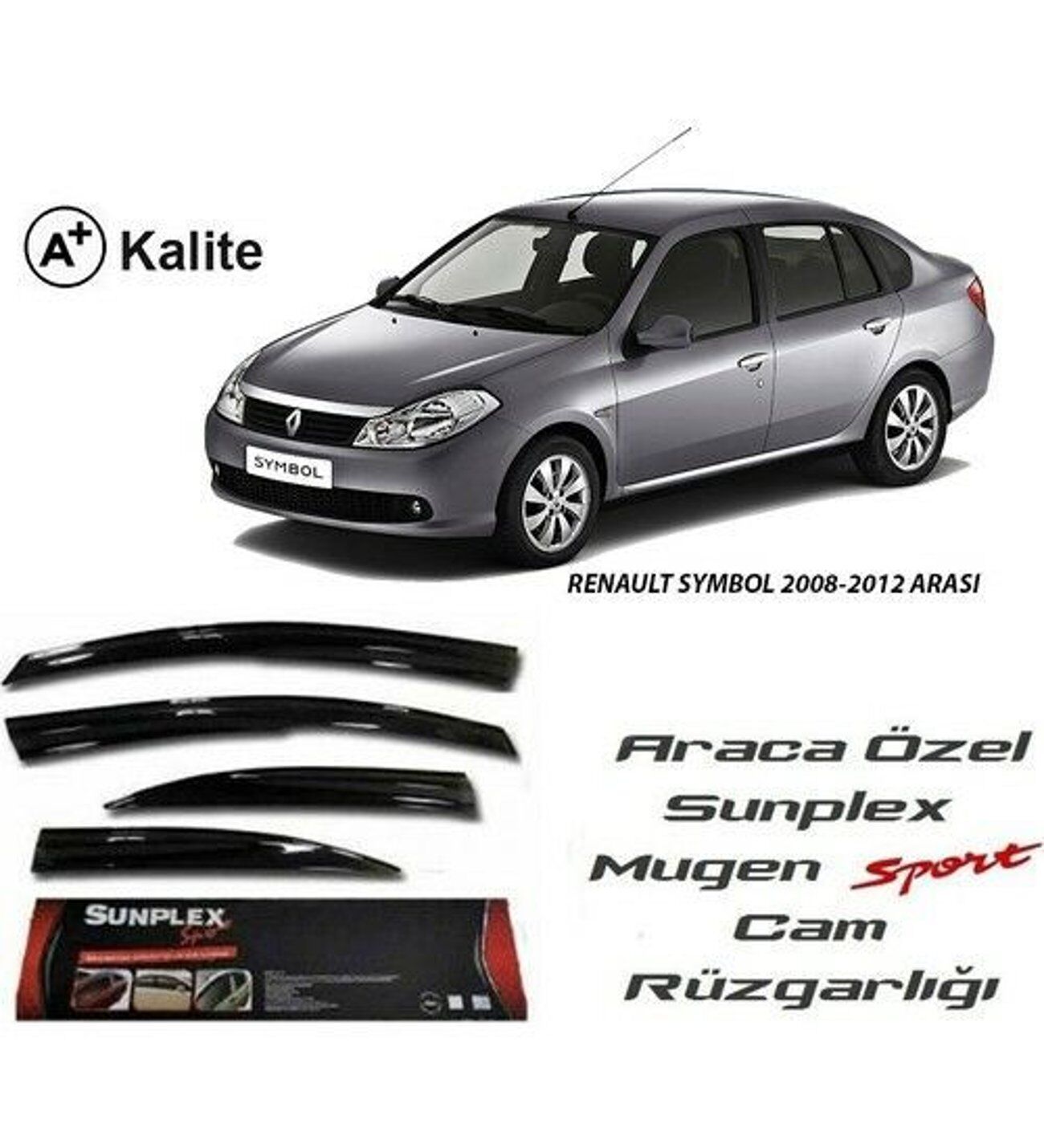 Renault Symbol Mugen Cam Rüzgarlığı 2008-2012 arası 4'lü Sunplex