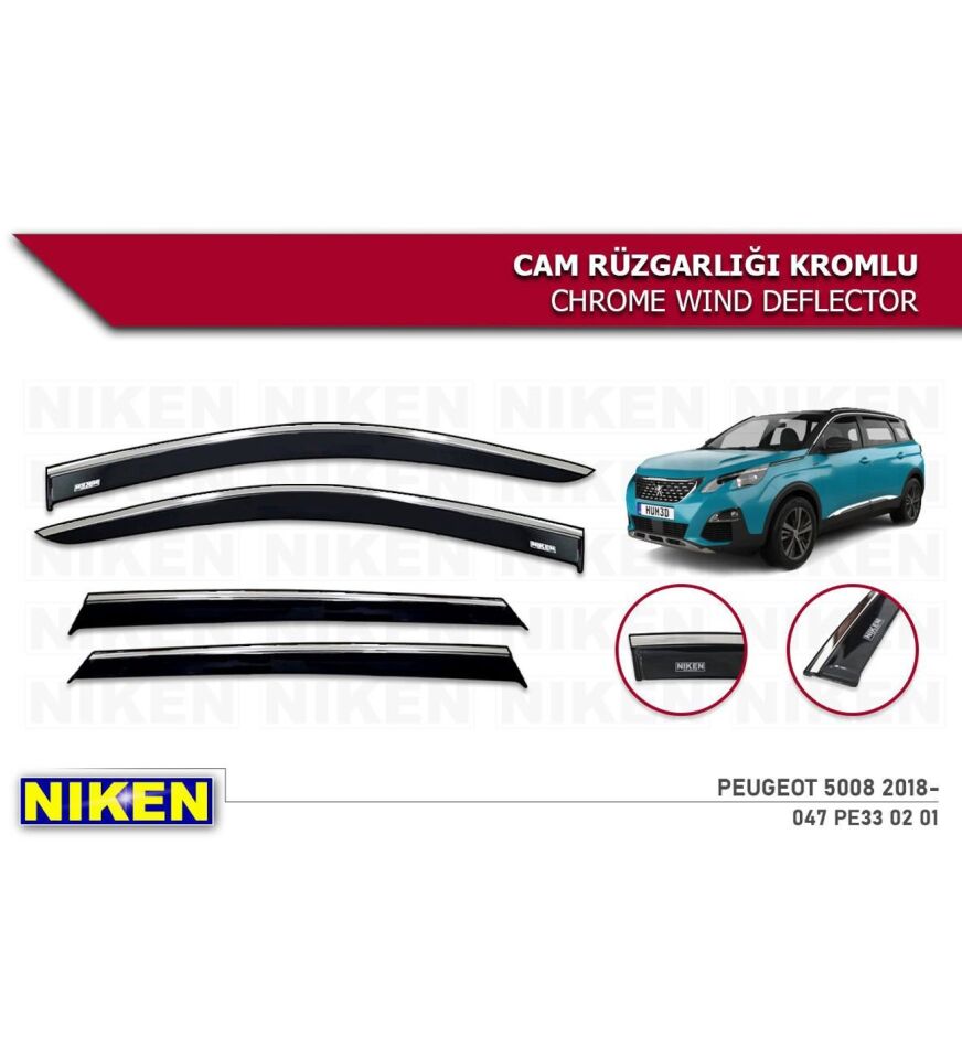 Peugeot 5008 Kromlu Cam Rüzgarlığı Niken 2017+