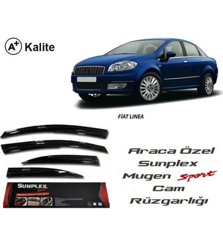 Fiat Linea Mugen Cam Rüzgarlığı 2006-2015 arası 4'lü Sunplex
