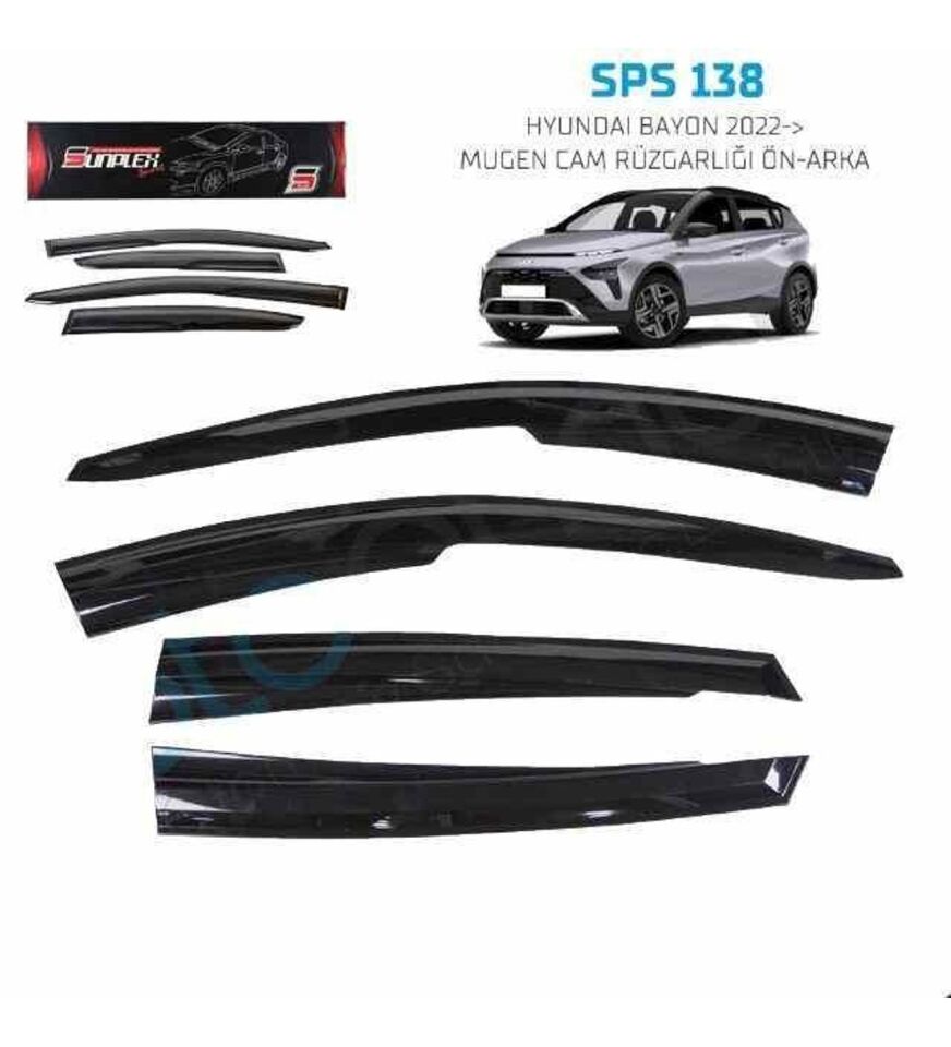 Hyundai Bayon Mugen Cam Rüzgarlığı 2022 sonrası 4'lü Sunplex