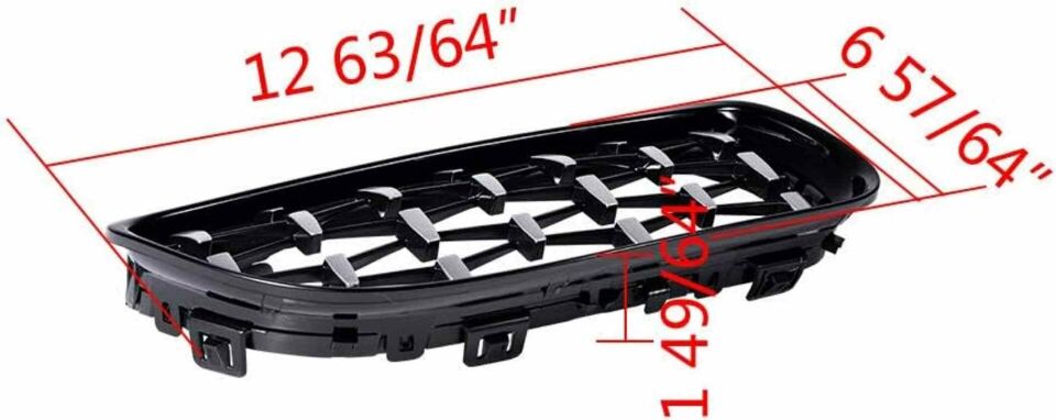 Bmw e90 diamond ön panjur ızgara 2009-2012 arası krom-siyah