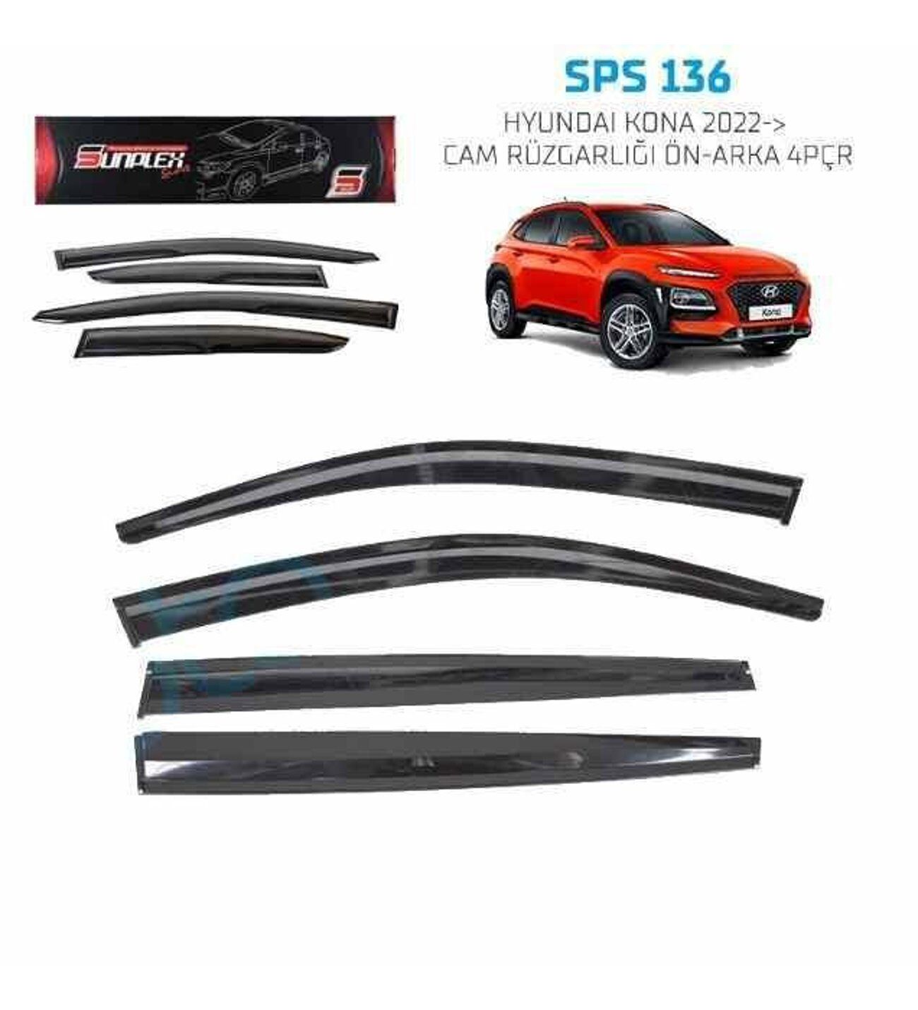 Hyundai Kona Mugen Cam Rüzgarlığı 2022 sonrası 4'lü Sunplex