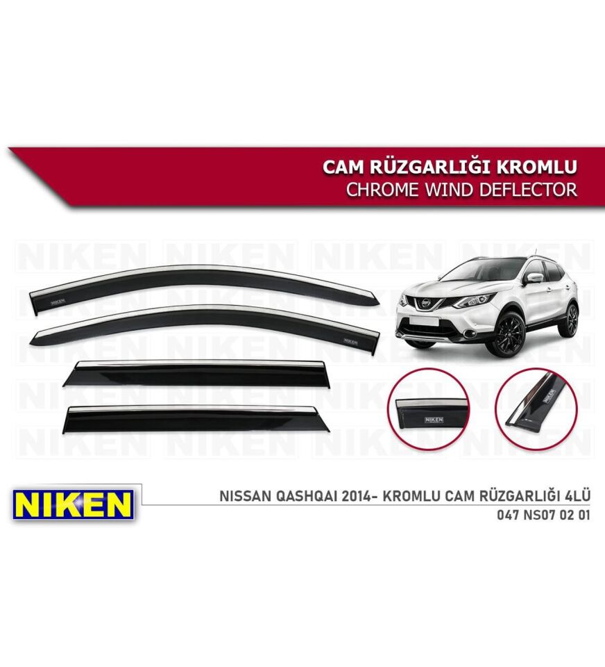 Nissan Qashqai Kromlu Cam Rüzgarlığı Niken 2014-2021