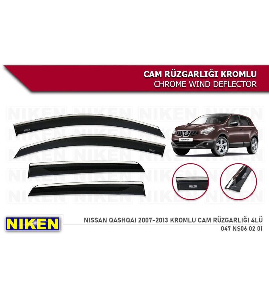 Nissan Qashqai Kromlu Cam Rüzgarlığı Niken 2007-2013