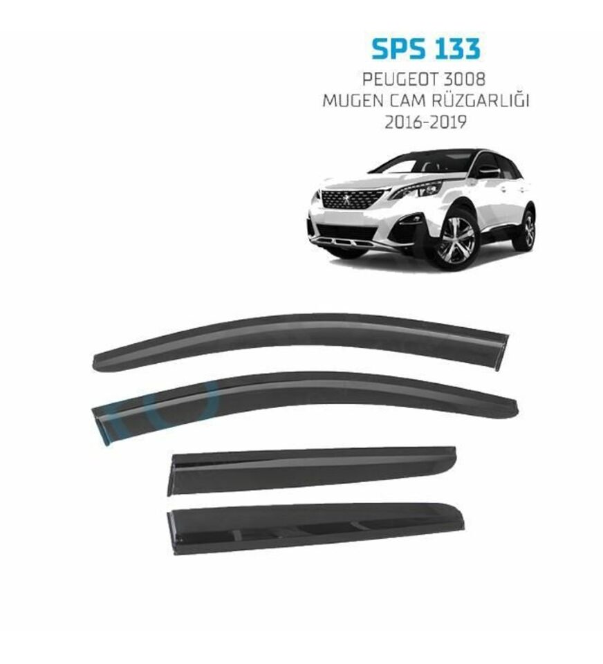 Peugeot 3008 Mugen Cam Rüzgarlığı 2016-2019 arası 4'lü Sunplex
