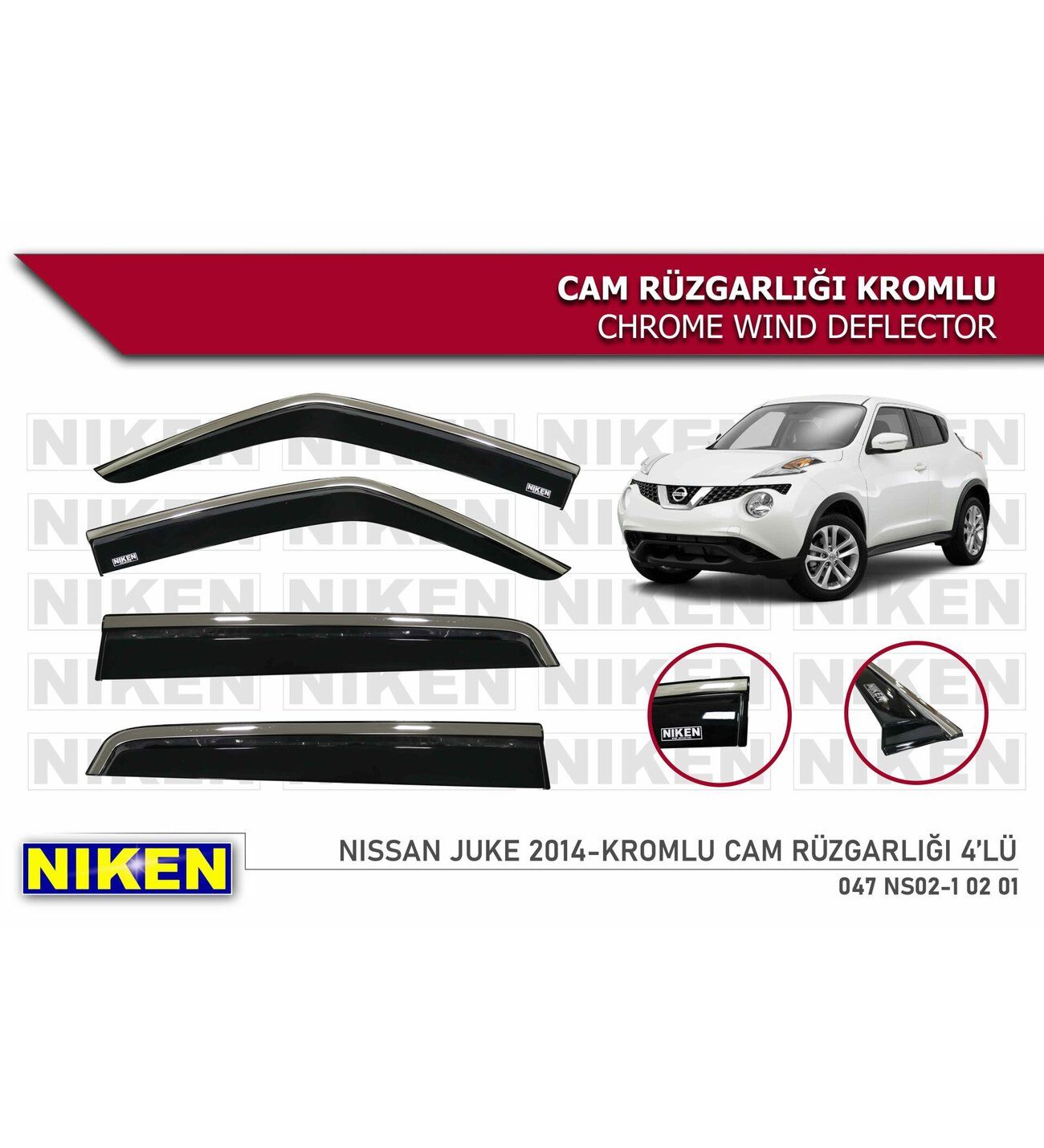Nissan Juke Kromlu Cam Rüzgarlığı Niken 2015+