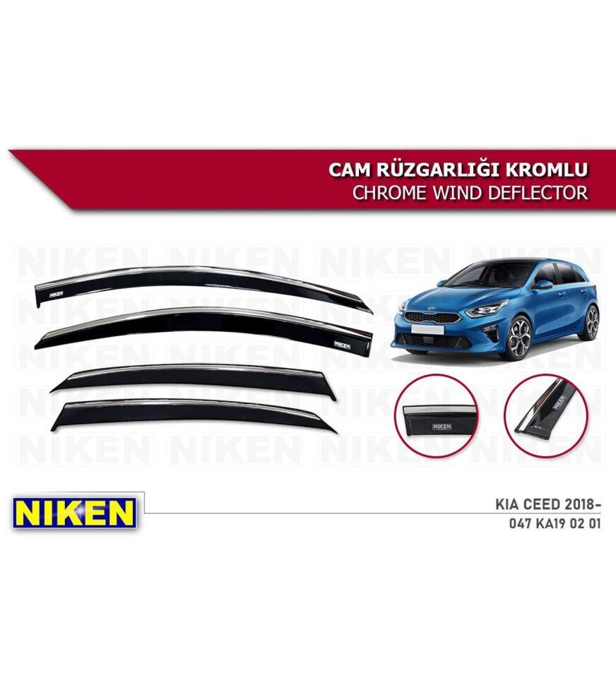 Kia Ceed Kromlu Cam Rüzgarlığı Niken 2018+