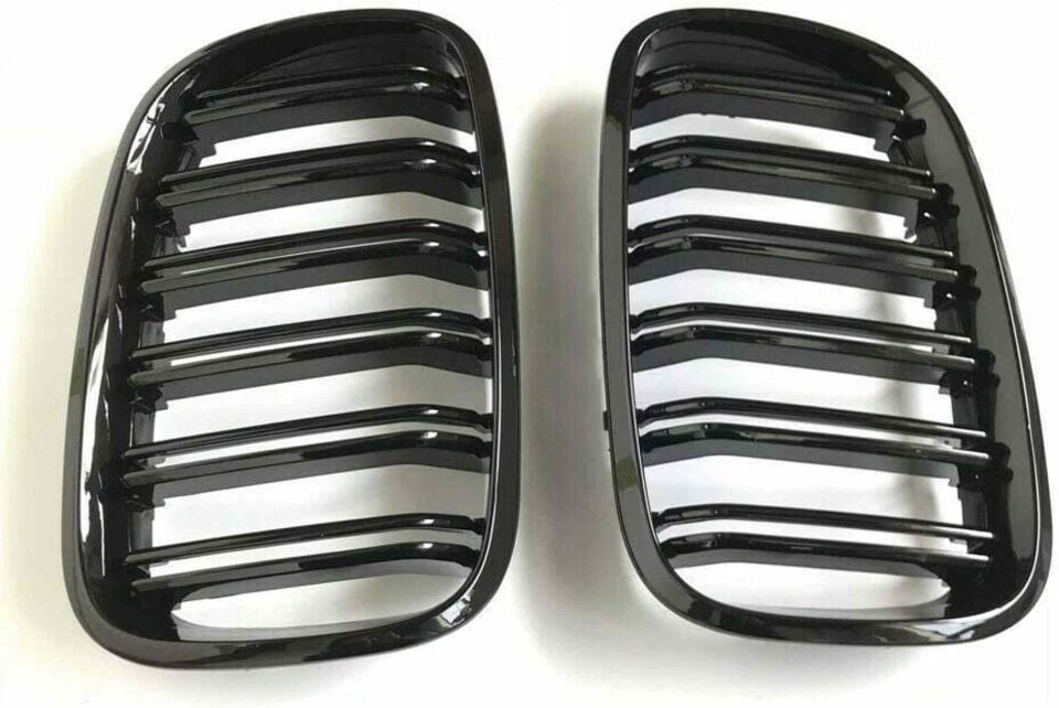 Bmw X6 E71 çift şeritli ön panjur ızgara 2006-2013 arası parlak siyah