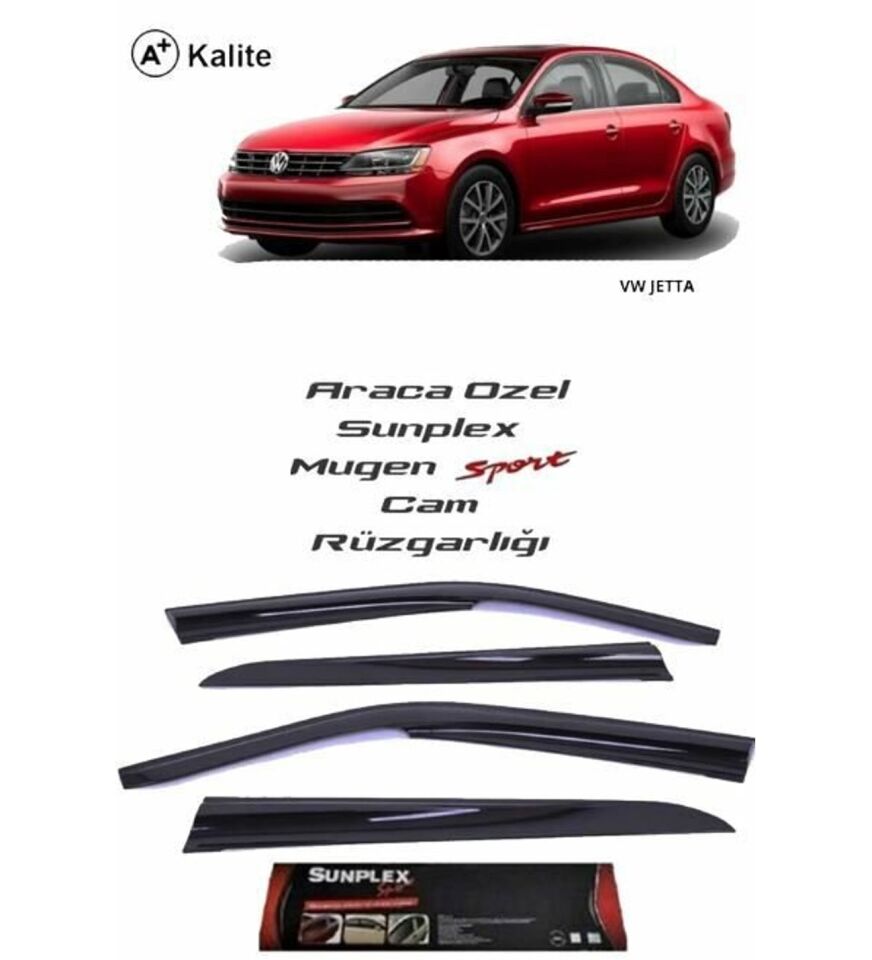 Vw Jetta Mugen Cam Rüzgarlığı 2010-2017 arası 4'lü Sunplex