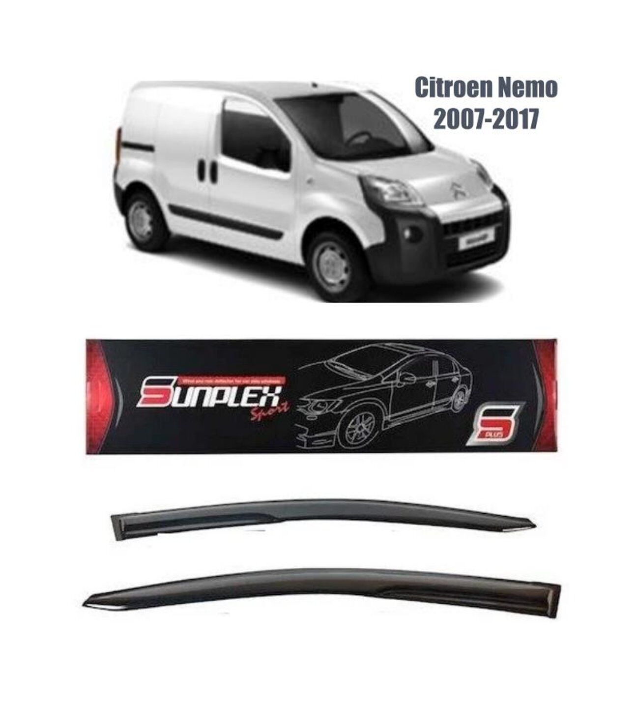 Citroen Nemo Mugen Cam Rüzgarlığı 2007-2017 arası 2'li  Sunplex