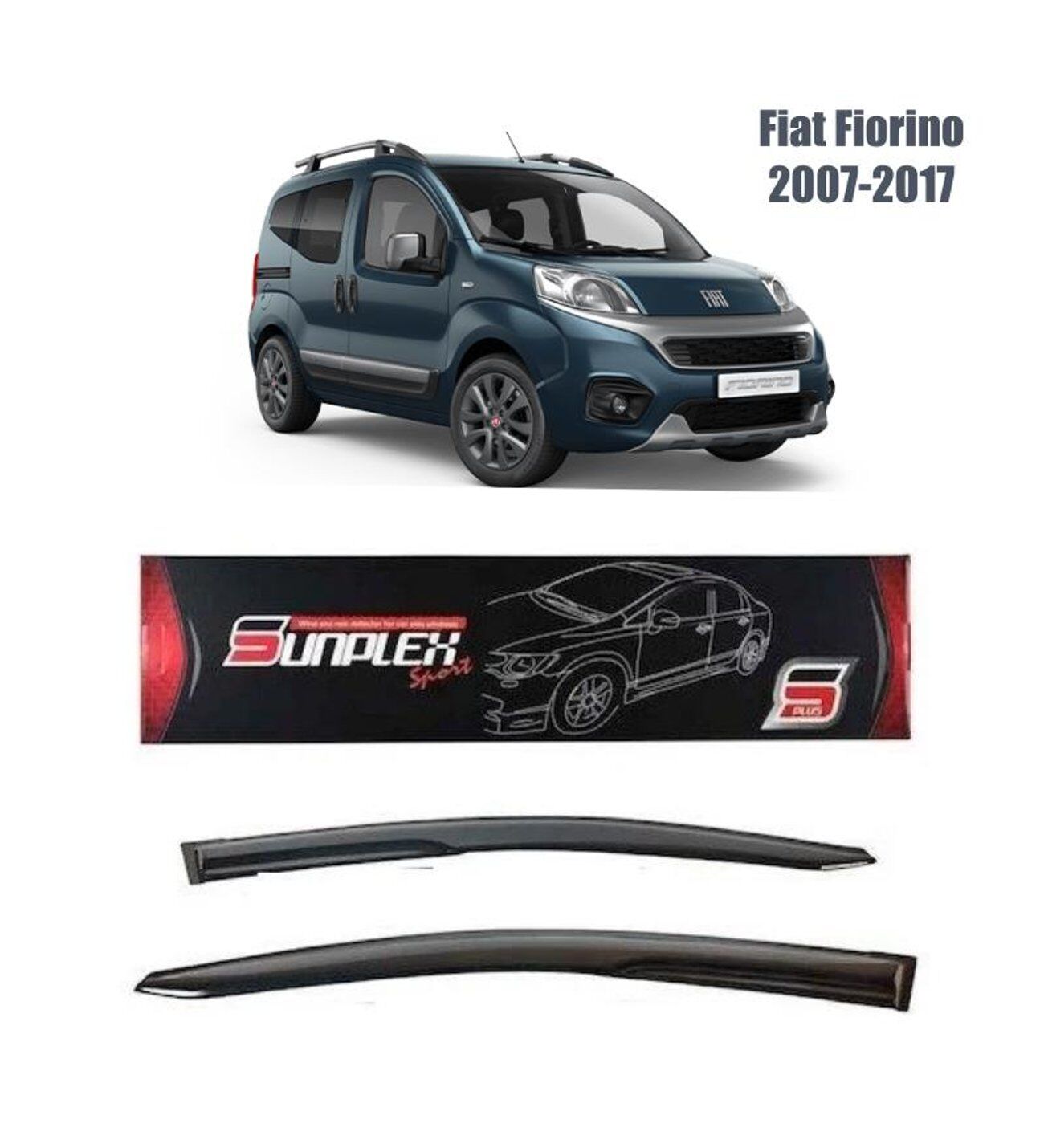 Fiat Fiorino Mugen Cam Rüzgarlığı 2007-2017 arası 2'li  Sunplex