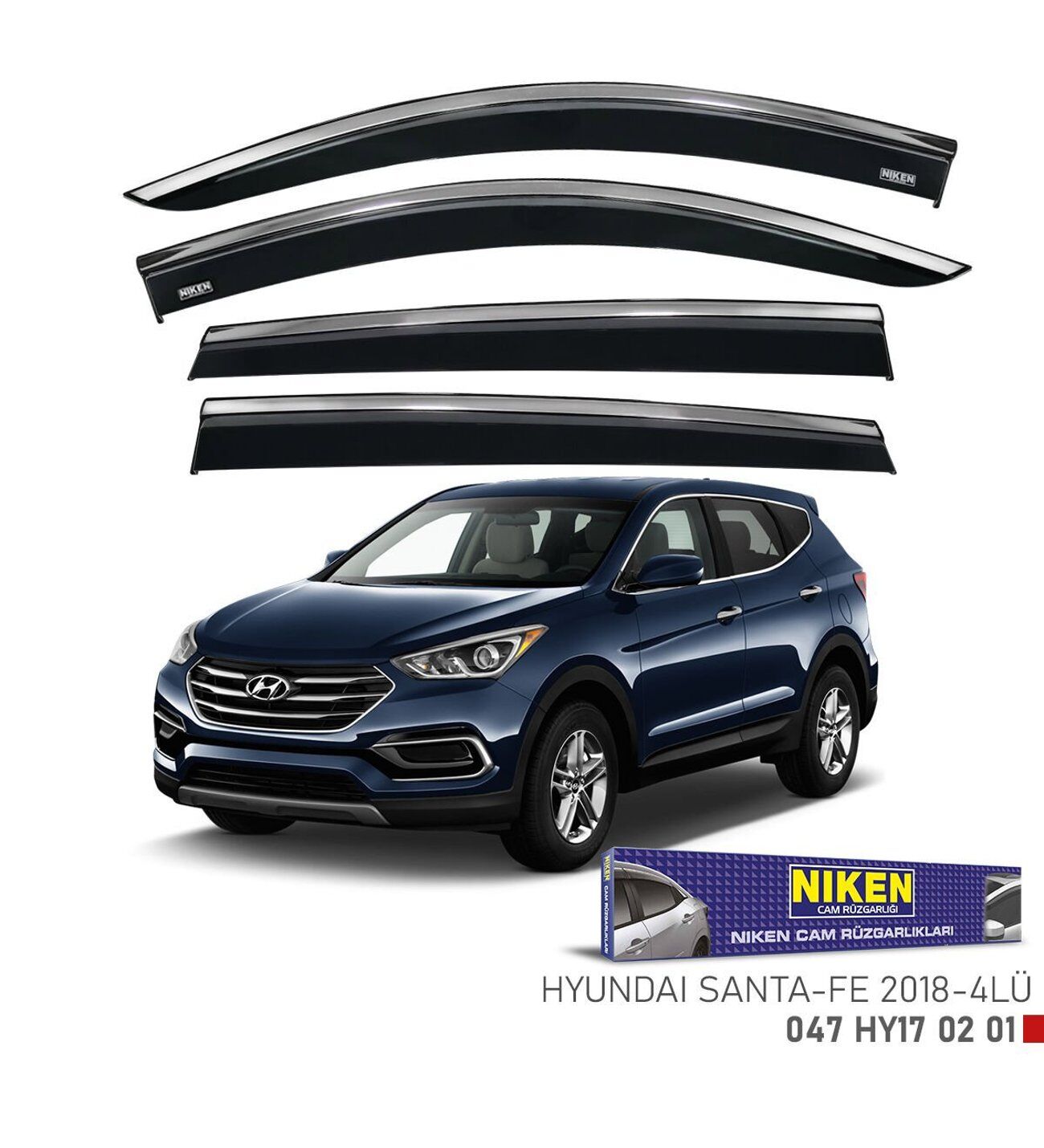 Hyundai Santa fe Kromlu Cam Rüzgarlığı Niken 2018+