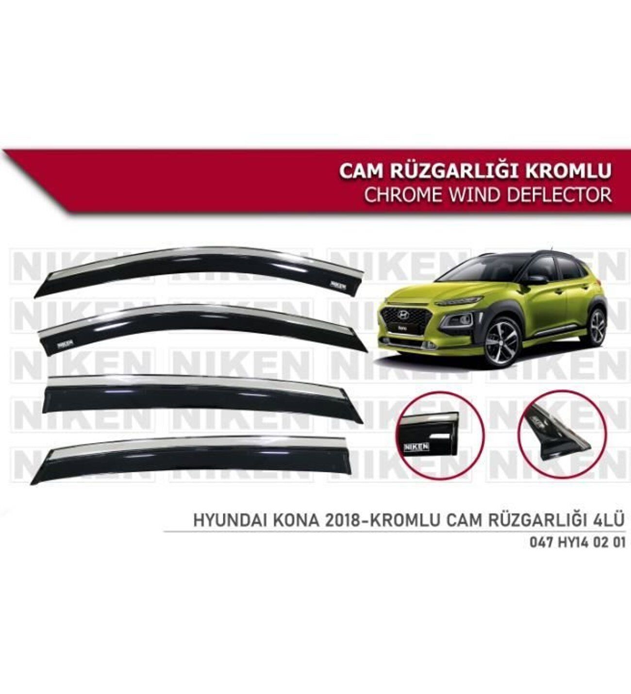 Hyundai Kona Kromlu Cam Rüzgarlığı Niken 2018+ sonrası modeller