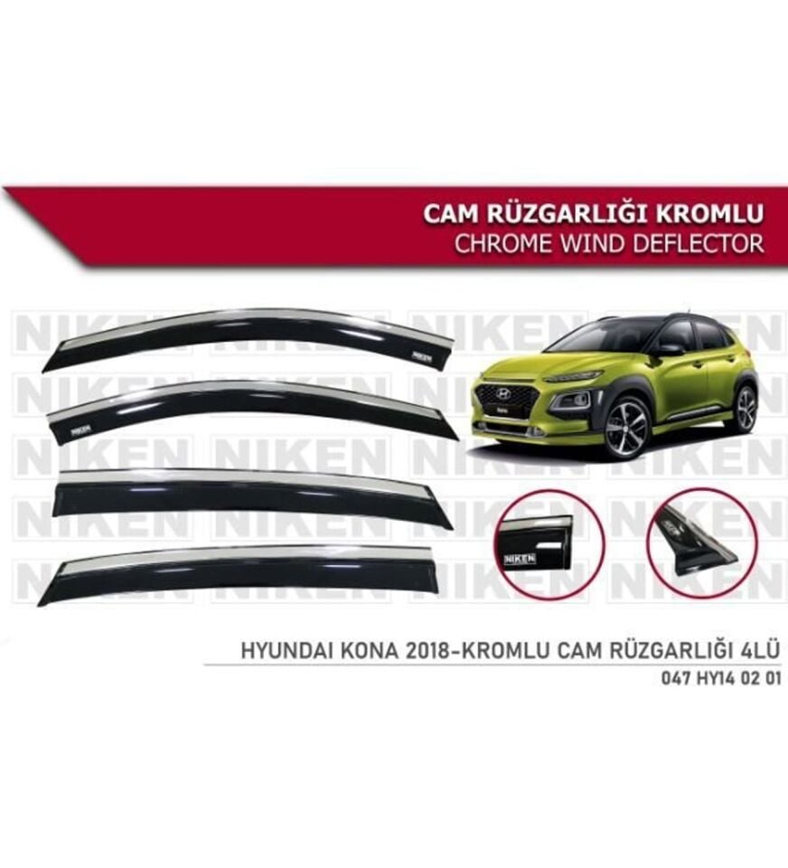 Hyundai Kona Kromlu Cam Rüzgarlığı Niken 2018+ sonrası modeller